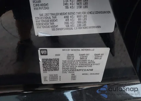 2023 Chevrolet Silverado 1500 4Wd Short Bed Rst from USA, damaged, VIN 1GCUDEE82PZ114248